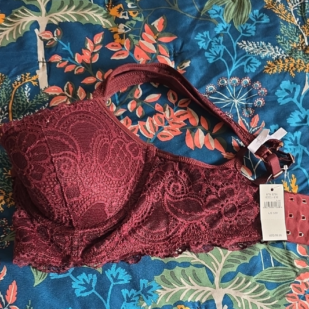 Aerie Lace Bra in Deep Burgundy